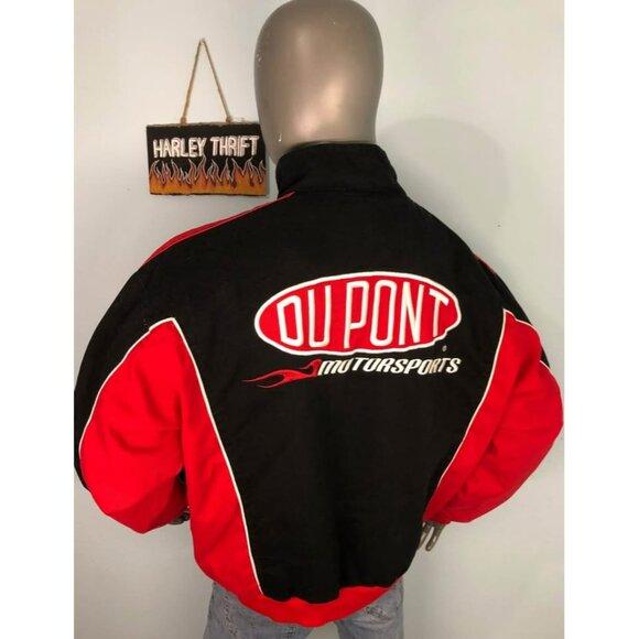 VINTAGE JEFF GORDON Winner's Circle Racing Jacket XL DuPont NASCAR Black &Red - Picture 2 of 8
